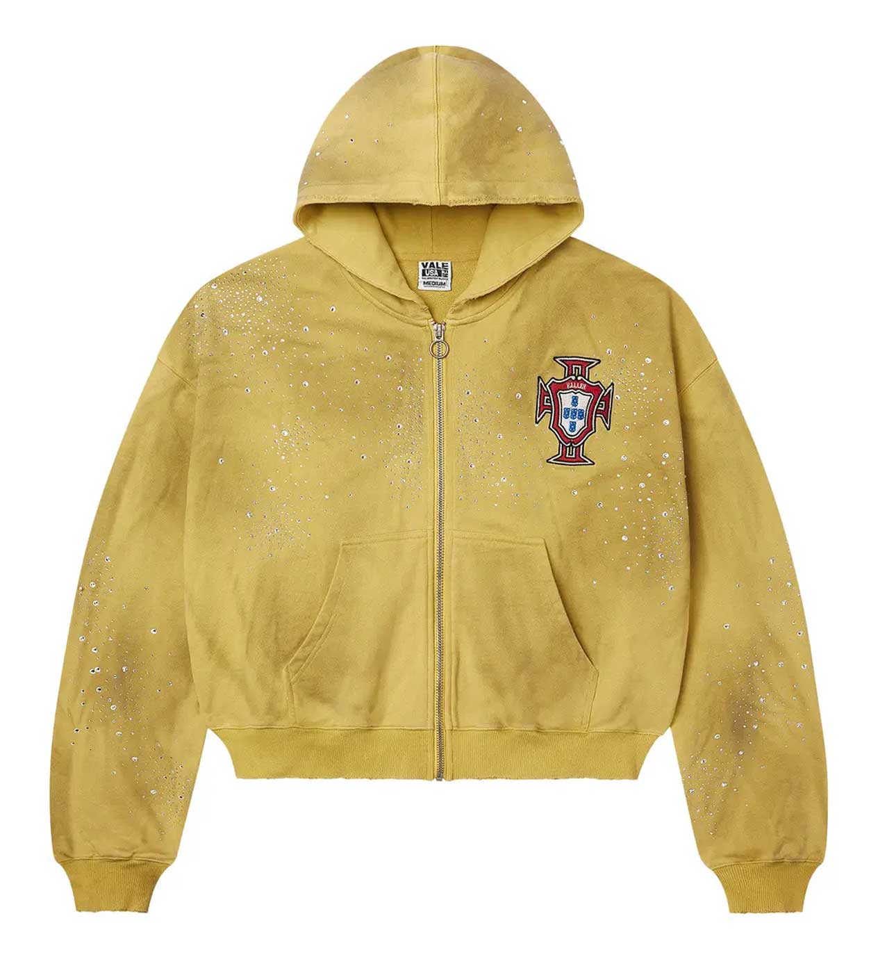 Vale Forever Sun Clustered Zip Up Hoodie Yellow
