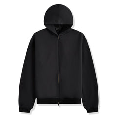 Fear Of God Essentials Heavy Fleece Black Zip-Up Hoodie (FW24)